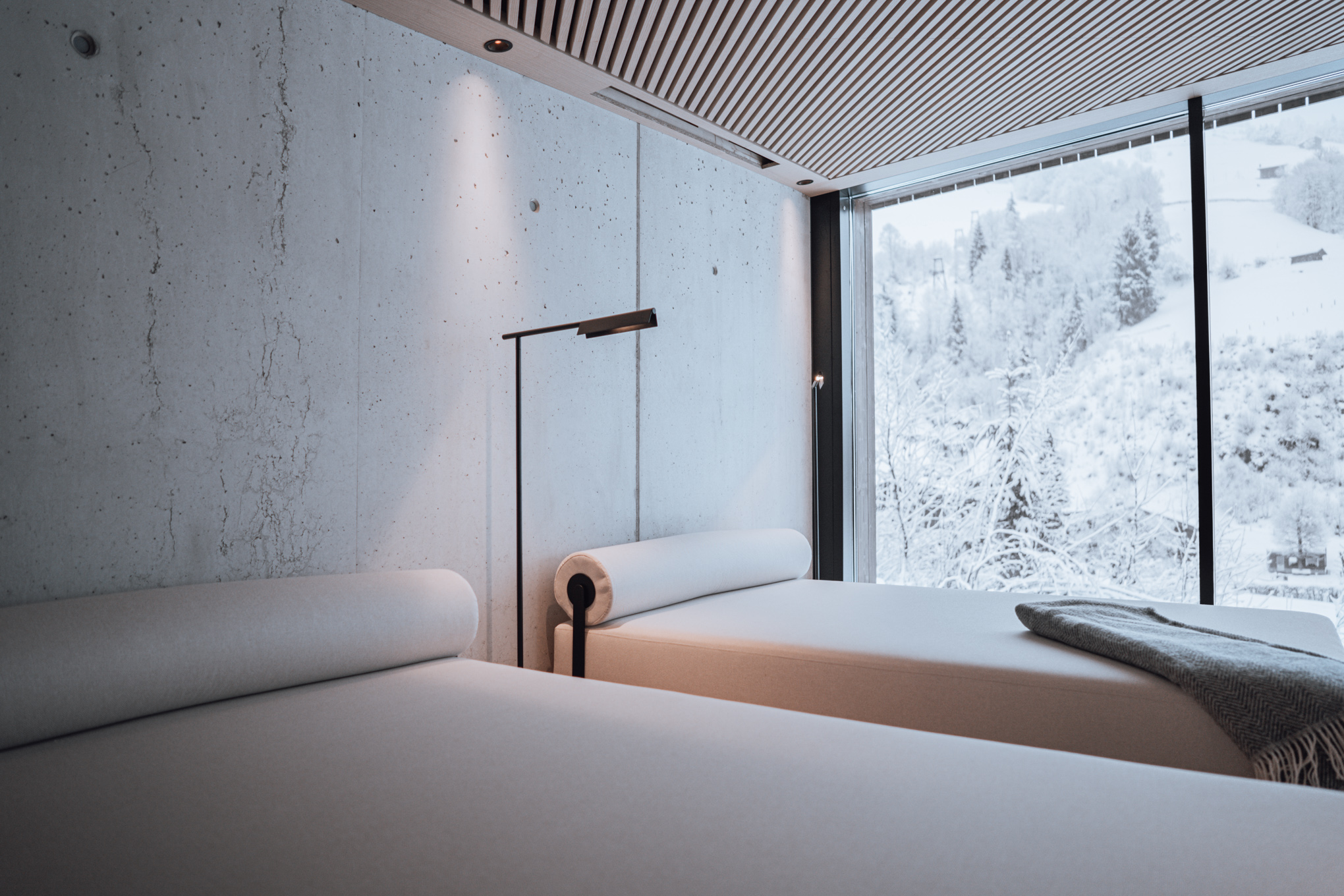 Ruheraum, Winter, Ausblick in die Natur, Genießen und entspannen