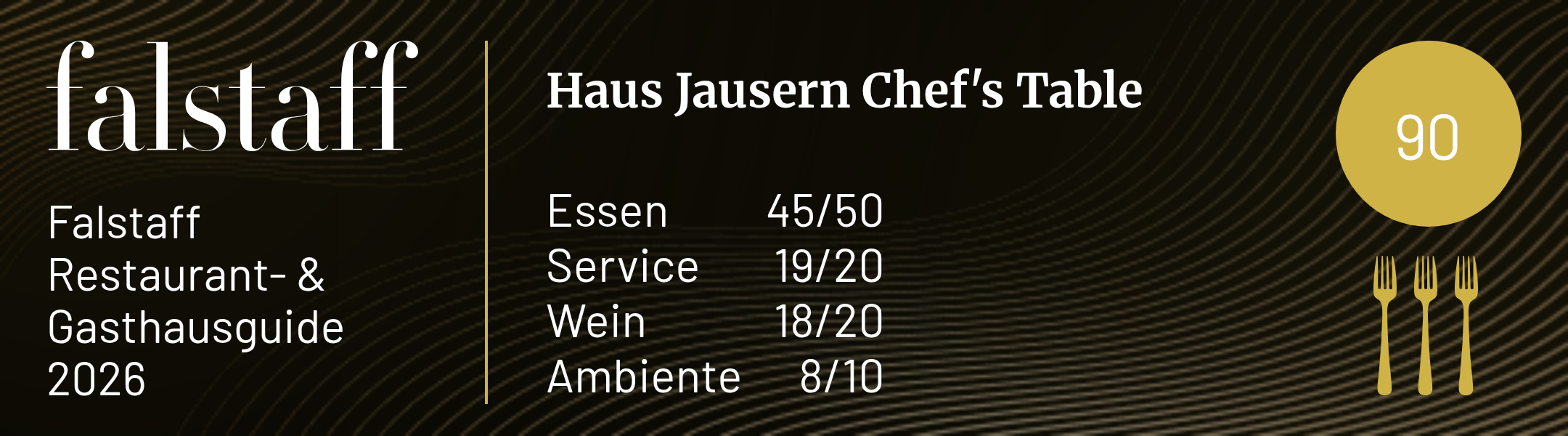 Chef's Table Auszeichnung 2026 von Fallstaff