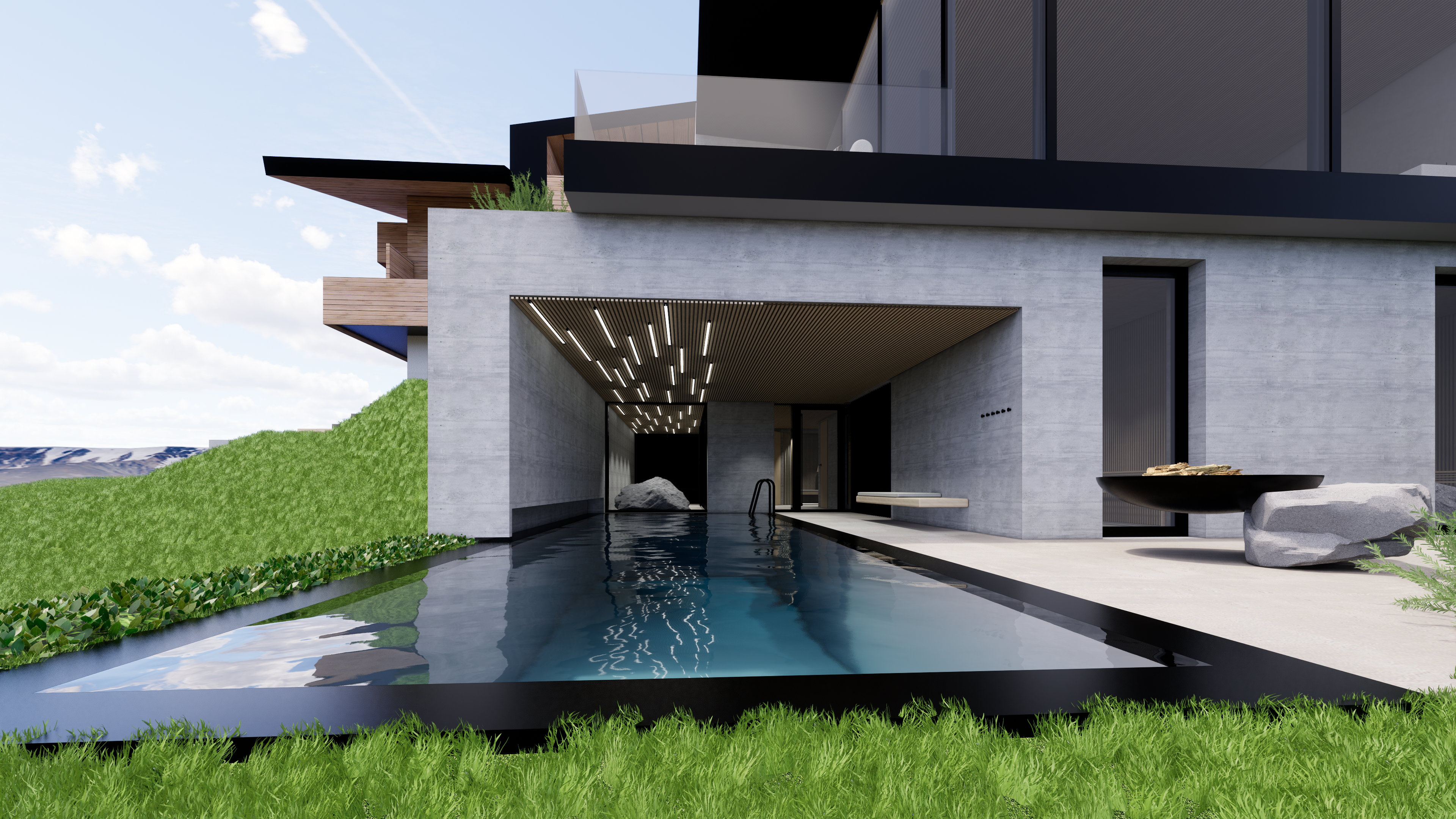 pool03 Panorama Ruheraum Haus Jausern, Designer Detail